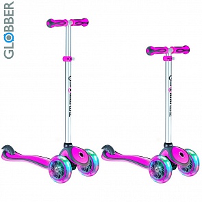 Самокат GLOBBER PRIMO PLUS LIGHTS со светящимися колесами, цвет- Plum (Globber, 442-114-2)